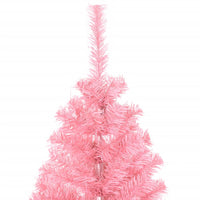 Albero di Natale Artificiale Sottile con Base Rosa 150 cm PVC 320997