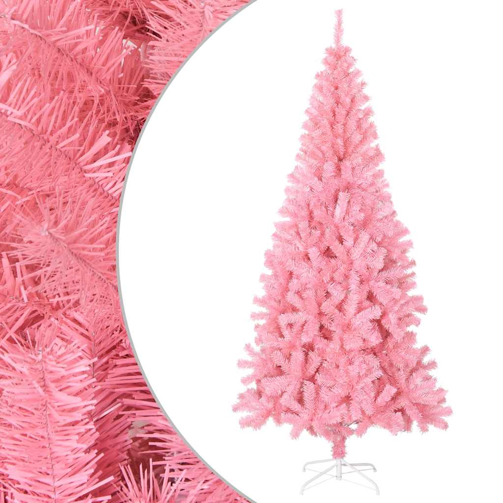 Albero di Natale Artificiale con Supporto Rosa 180 cm PVC