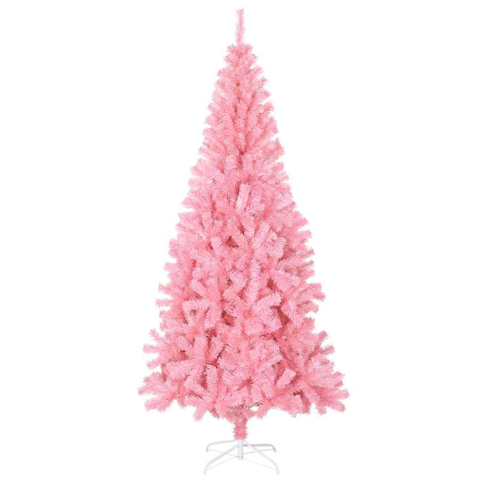 Albero di Natale Artificiale Sottile con Base-Decorazioni natalizie Rosa 180 cm PVC