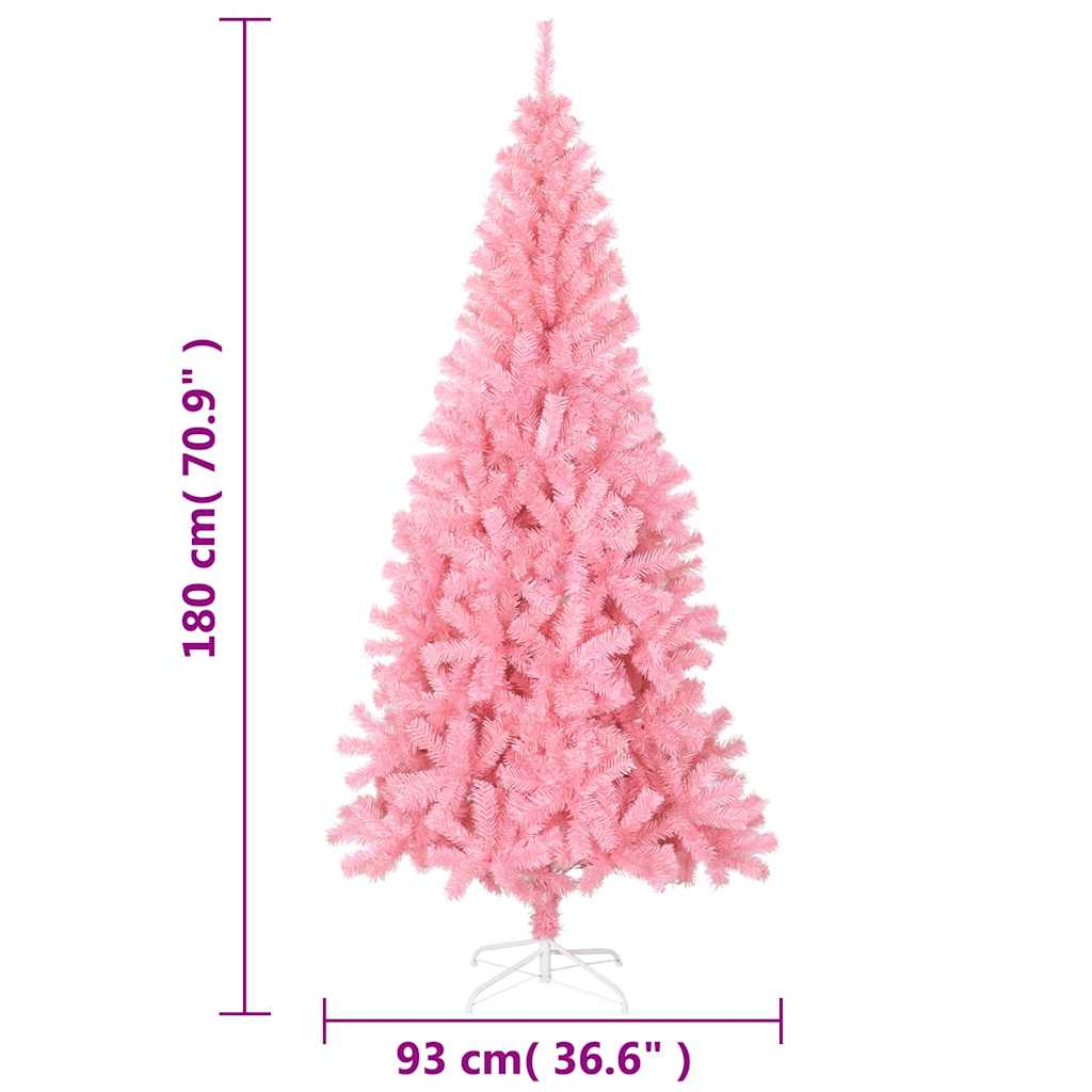 Albero di Natale Artificiale Sottile con Base Rosa 180 cm PVC 320998