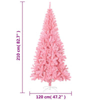 Albero di Natale Artificiale Sottile con Base Rosa 210 cm PVC 320999