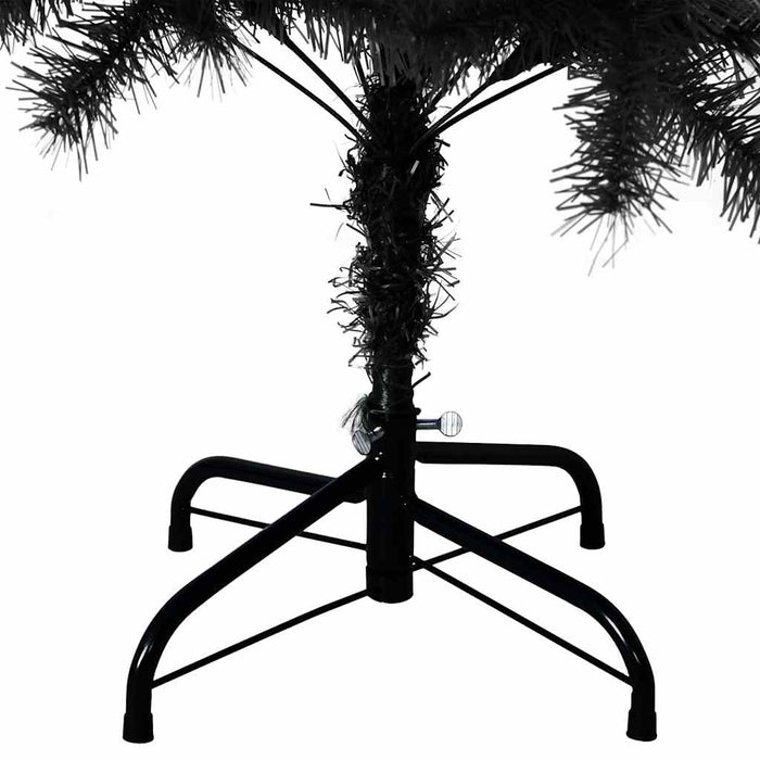 Albero di Natale Artificiale Sottile con Base Nero 150 cm PVC 321000