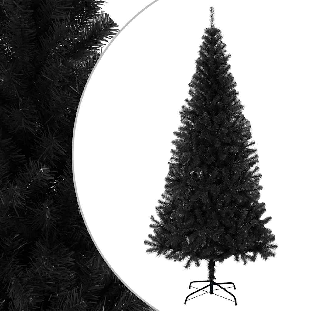 Albero di Natale Artificiale con Supporto Nero 180 cm PVC