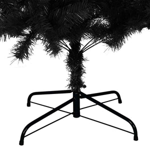 Albero di Natale Artificiale Sottile con Base-Decorazioni natalizie Nero 180 cm PVC