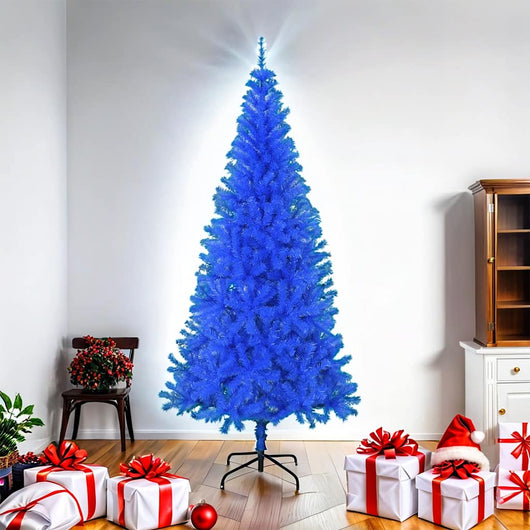 Albero di Natale Artificiale Sottile con Base Blu 180 cm PVC 321004
