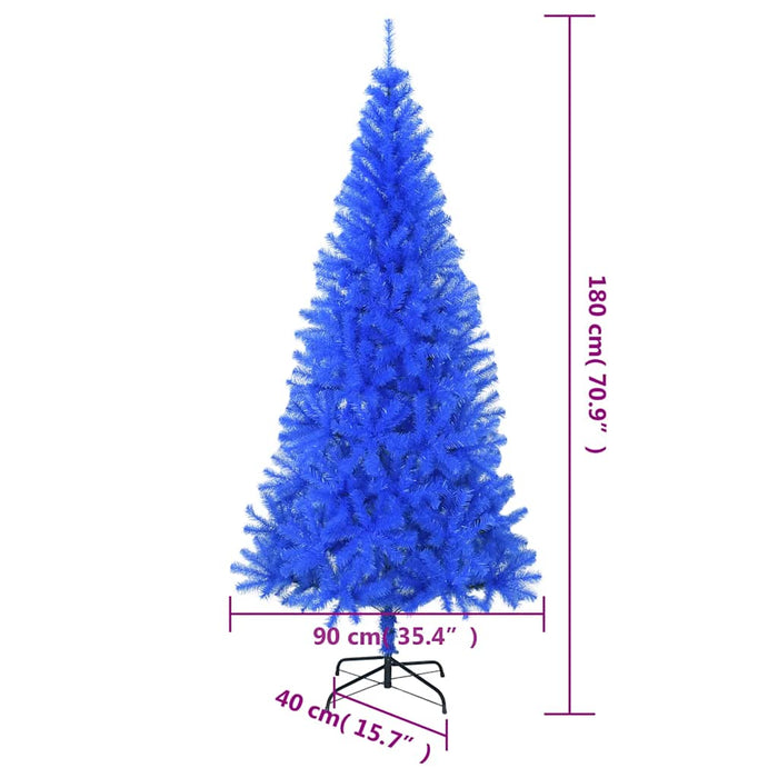Albero di Natale Artificiale Sottile con Base Blu 180 cm PVC 321004