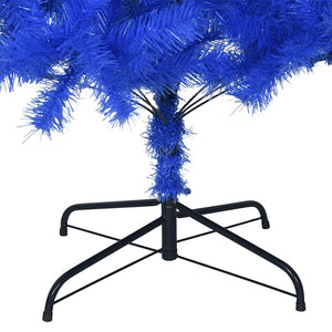 Albero di Natale Artificiale Sottile con Base Blu 210 cm PVC 321005