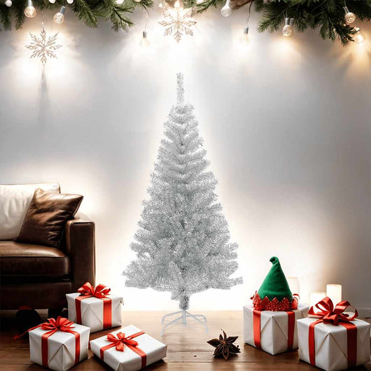 Albero di Natale Artificiale con Supporto Argento 150 cm PET 321012
