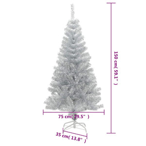 Albero di Natale Artificiale con Supporto Argento 150 cm PET 321012