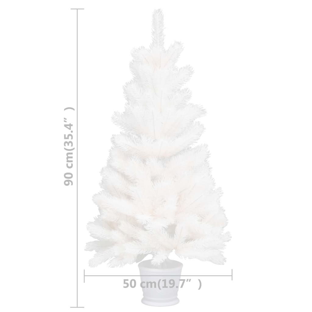 Albero di Natale Artificiale con Aghi Realistici Bianco 90 cm 321020