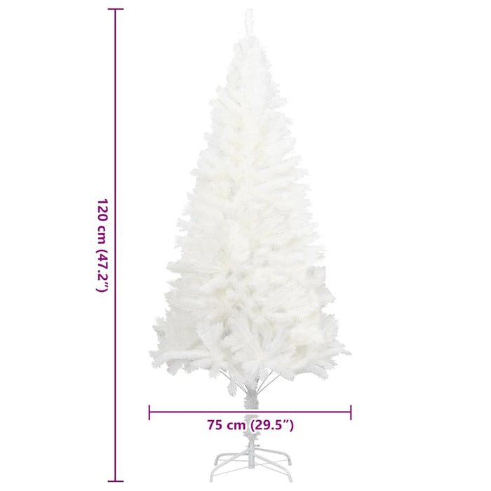 Albero di Natale Artificiale-Decorazioni natalizie con Aghi Realistici Bianco 120 cm