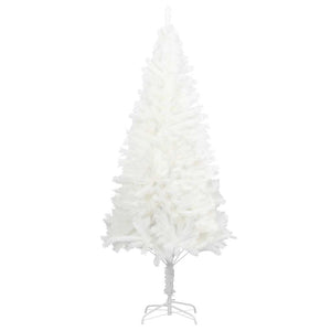 Albero di Natale Artificiale-Albero Natalizio con Aghi Realistici Bianco 210 cm