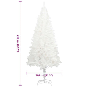 Albero di Natale Artificiale-Albero Natalizio con Aghi Realistici Bianco 210 cm