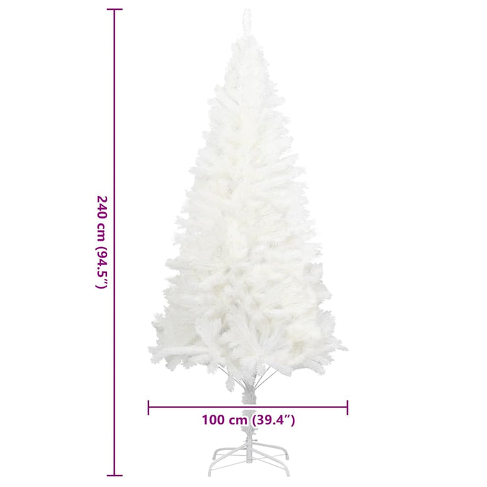 Albero di Natale Artificiale-Albero Natalizio con Aghi Realistici Bianco 240 cm