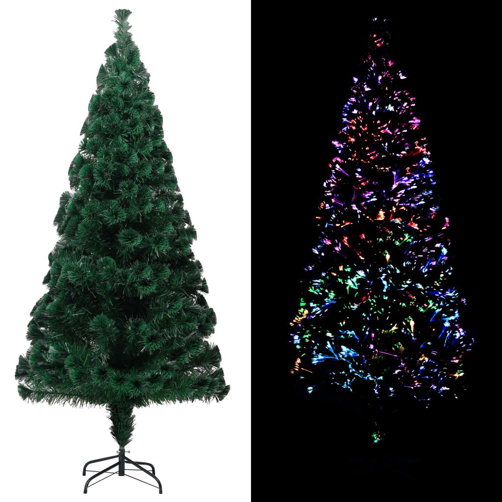 Albero di Natale con Supporto Verde 240 cm in Fibra Ottica 321030