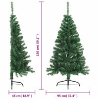 Albero di Natale Artificiale Metà con Supporto Verde 150 cm PVC 321031