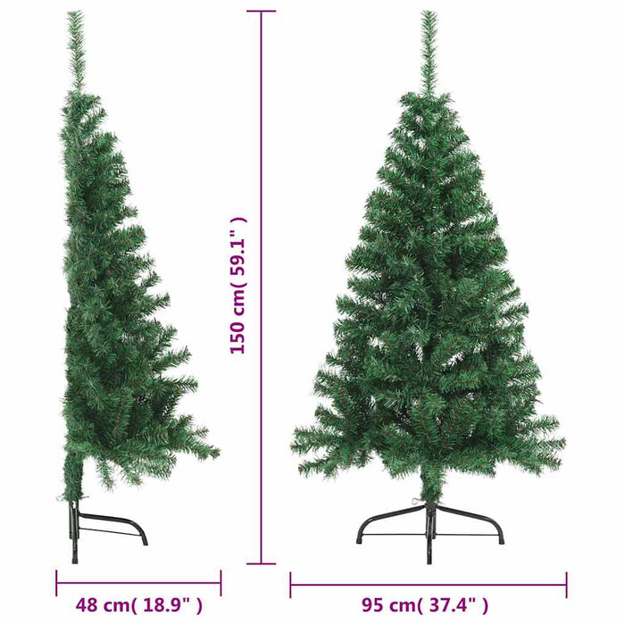 Albero di Natale Artificiale Metà con Supporto Verde 150 cm PVC 321031