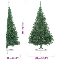 Albero di Natale Artificiale Metà con Supporto Verde 210 cm PVC 321033