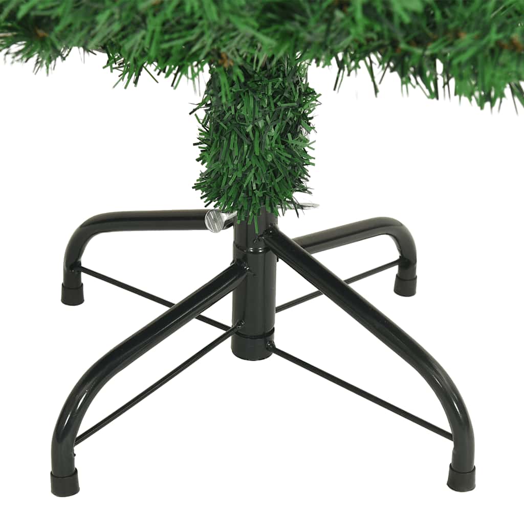 Albero di Natale Artificiale-Decorazioni natalizie con Rami Spessi Verde 150 cm PVC
