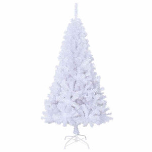 Albero di Natale Artificiale-Albero Natalizio con Rami Spessi Bianco 150 cm PVC