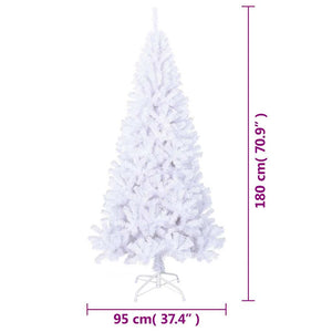 Albero di Natale Artificiale-Albero Natalizio con Rami Spessi Bianco 180 cm PVC