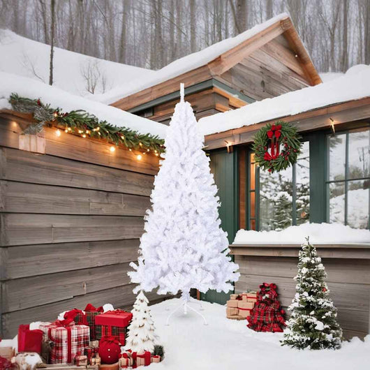 Albero di Natale Artificiale con Rami Spessi Bianco 210 cm PVC 321040