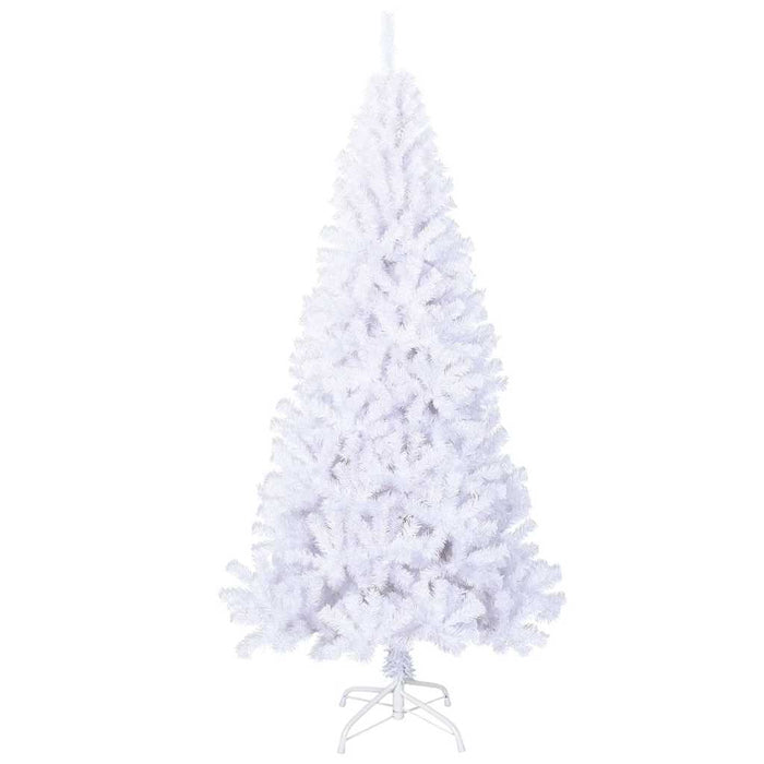 Albero di Natale Artificiale-Albero Natalizio con Rami Spessi Bianco 210 cm PVC