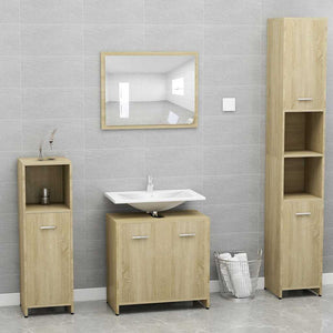 Armadietto da Bagno Rovere Sonoma 60x33x61 cm Legno Multistrato 802573