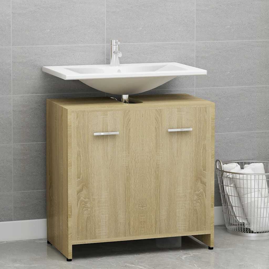 Armadietto da Bagno Rovere Sonoma 60x33x61 cm Legno Multistrato 802573