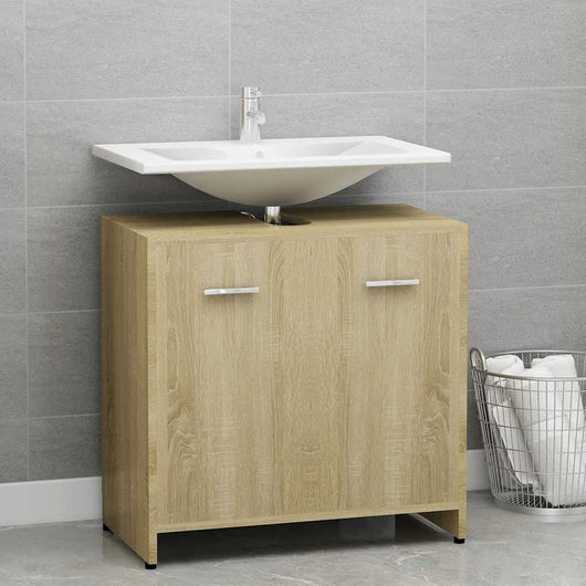Armadietto da Bagno Rovere Sonoma 60x33x61 cm Legno Multistrato 802573