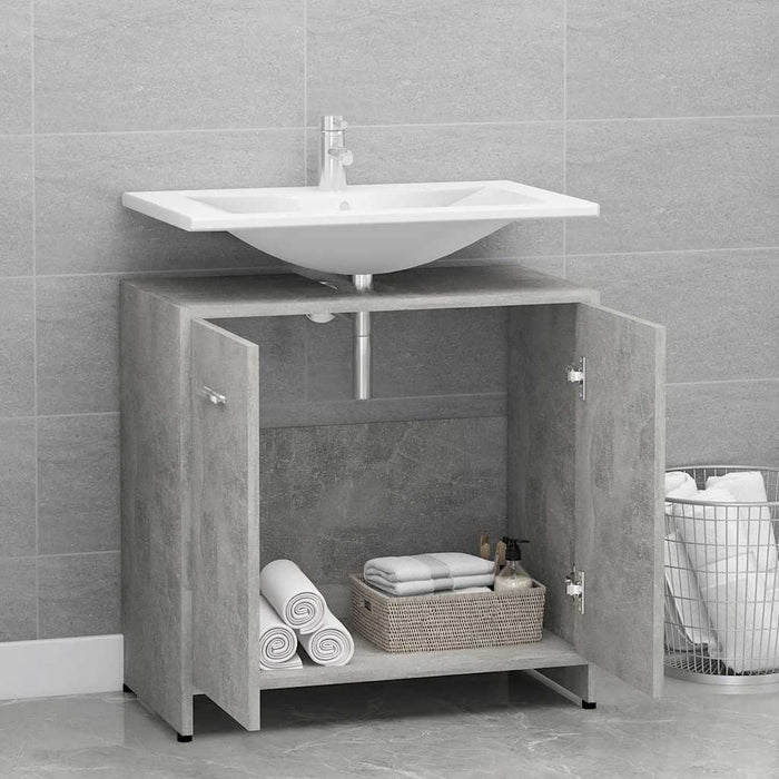 Mobile da Bagno Grigio Cemento 60x33x61 cm in Legno Multistrato 802574