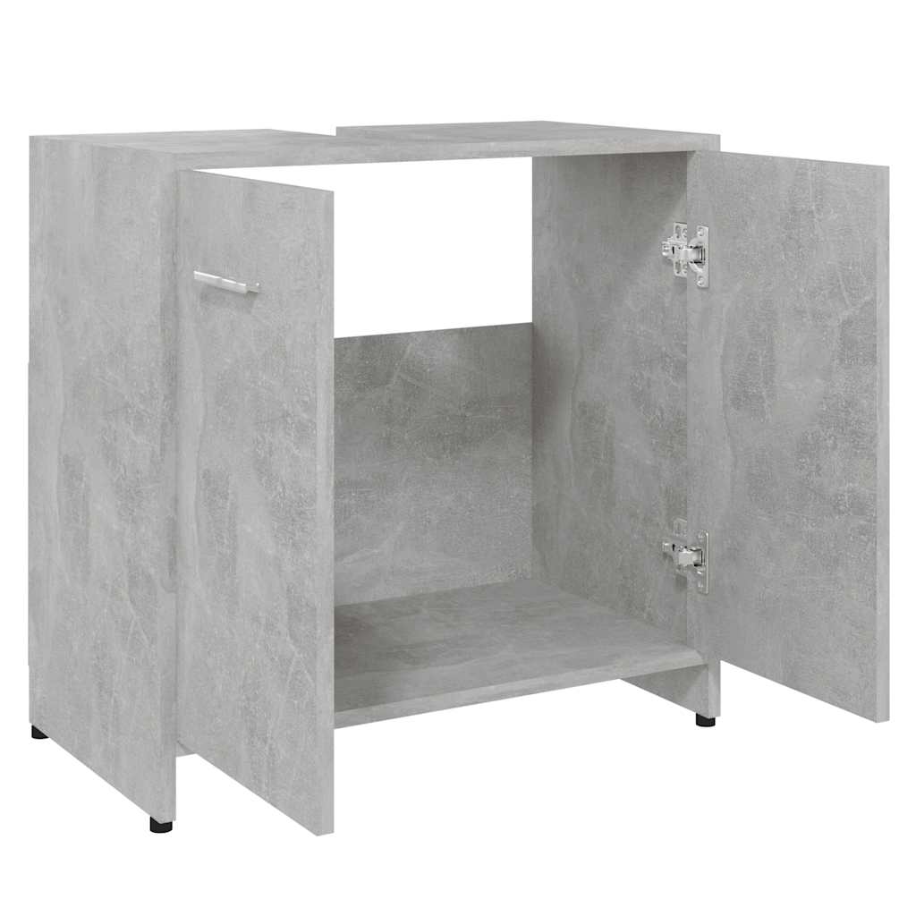 Mobile da Bagno Grigio Cemento 60x33x61 cm in Legno Multistrato 802574