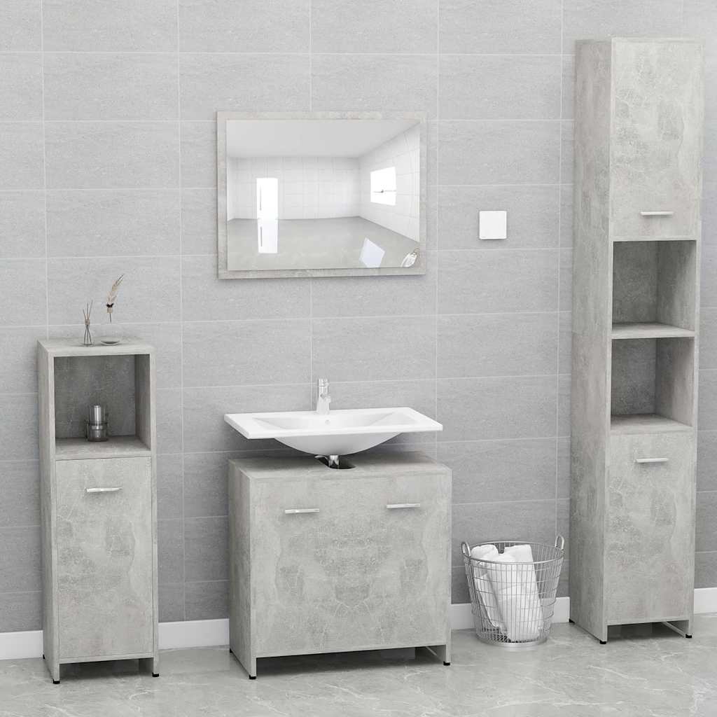 Mobile da Bagno Grigio Cemento 60x33x61 cm in Legno Multistrato 802574