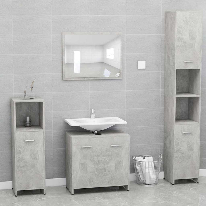 Mobile da Bagno Grigio Cemento 60x33x61 cm in Legno Multistrato 802574