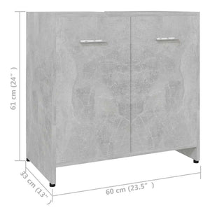 Mobile da Bagno Grigio Cemento 60x33x61 cm in Legno Multistrato 802574