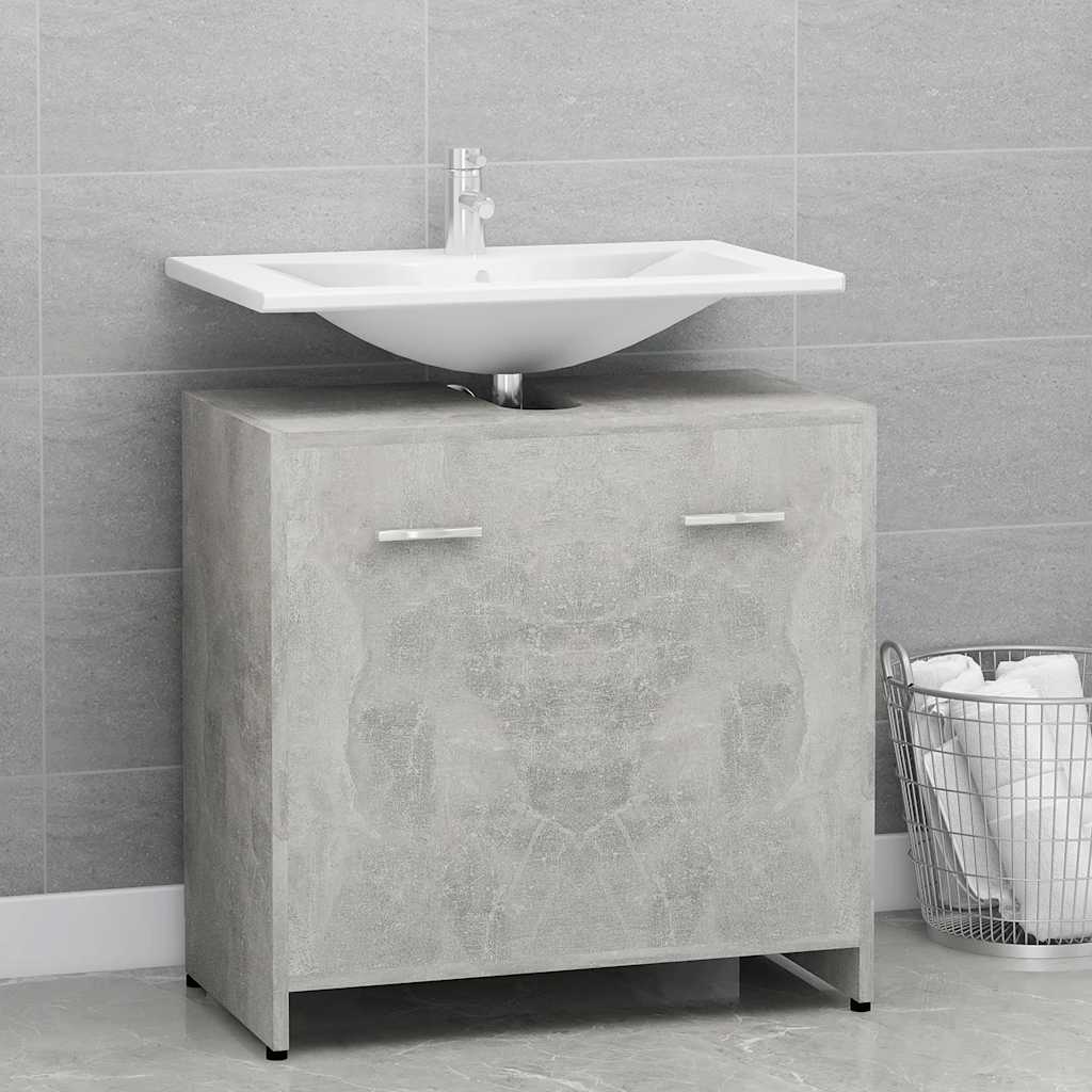 Mobile da Bagno Grigio Cemento 60x33x61 cm in Legno Multistrato 802574