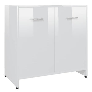 Mobile da Bagno Bianco Lucido 60x33x61 cm in Legno Multistrato 802576