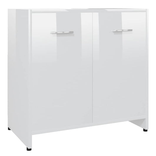 Mobile da Bagno Bianco Lucido 60x33x61 cm in Legno Multistrato 802576