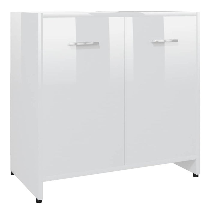 Mobile da Bagno Bianco Lucido 60x33x61 cm in Legno Multistrato 802576