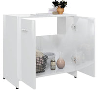 Mobile da Bagno Bianco Lucido 60x33x61 cm in Legno Multistrato 802576