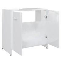 Mobile da Bagno Bianco Lucido 60x33x61 cm in Legno Multistrato 802576