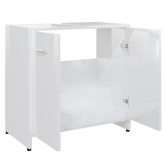 Mobile da Bagno Bianco Lucido 60x33x61 cm in Legno Multistrato 802576