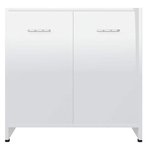 Mobile da Bagno Bianco Lucido 60x33x61 cm in Legno Multistrato 802576