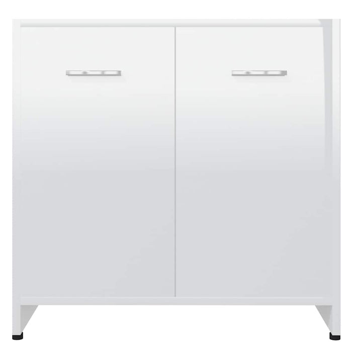 Mobile da Bagno Bianco Lucido 60x33x61 cm in Legno Multistrato 802576