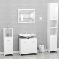 Mobile da Bagno Bianco Lucido 60x33x61 cm in Legno Multistrato 802576