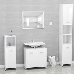 Mobile da Bagno Bianco Lucido 60x33x61 cm in Legno Multistrato 802576