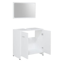 Set Mobili da Bagno Bianco in Legno Multistrato 802579