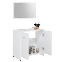 Set Mobili da Bagno Bianco in Legno Multistrato 802579