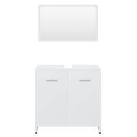 Set Mobili da Bagno Bianco in Legno Multistrato 802579
