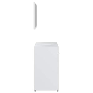 Set Mobili da Bagno Bianco in Legno Multistrato 802579